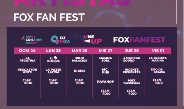 Resultado de imagen de fox fan fest viña 2019